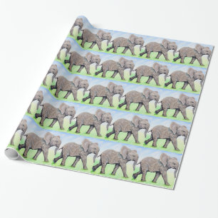 Papier Cadeau Petite peinture d'éléphant
