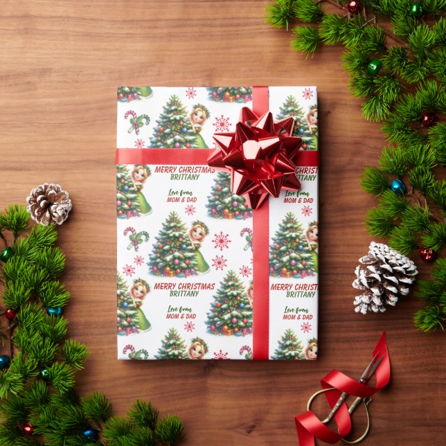 Papier Cadeau Petite princesse Arbre de Noël Enfants (Cadeau de vacances)