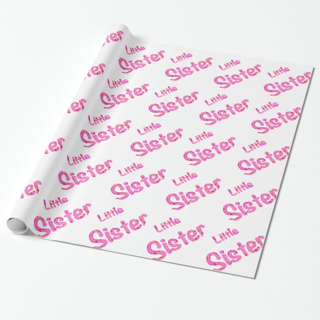 Papier Cadeau Petite soeur typographie (Déroulé)
