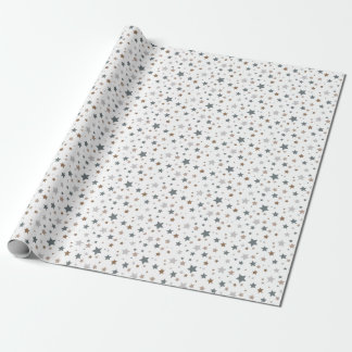 Papier Cadeau Petites Étoiles, bois de rose et lavande