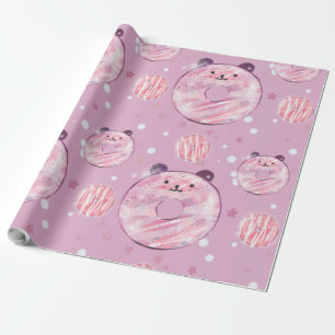 Papier Cadeau Petits beignets de Panda - Esthétique Pastel