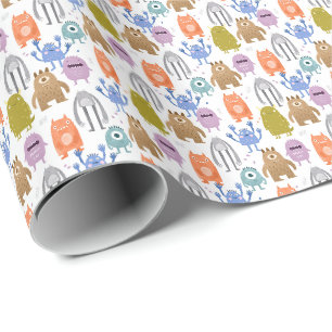 Papier Cadeau Petits monstres pour enfants