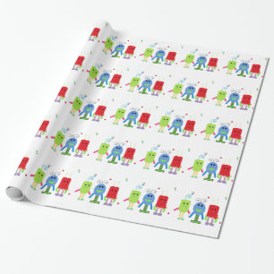 Papier Cadeau Petits monstres ridicules