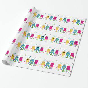 Papier Cadeau Petits monstres stupides