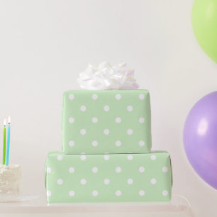 Papier Cadeau Petits points verts bébé