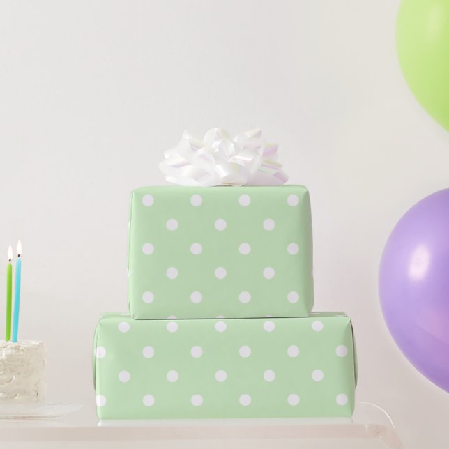 Papier Cadeau Petits points verts bébé (Cadeaux de fête)