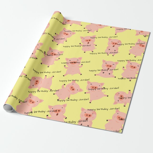 Papier Cadeau Peu de Piggies partout (Déroulé)