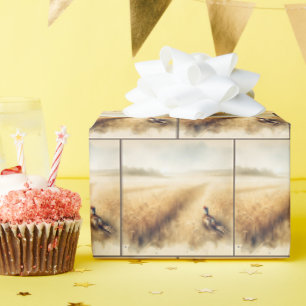 Papier Cadeau Phéasé d'automne dans la campagne du blé