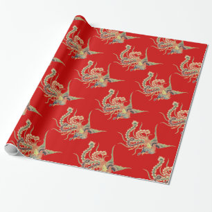 Papier Cadeau Phoenix Chinois - Fénighuang Les Oiseaux Mytholog