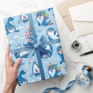 Papier Cadeau Phoques pour bébés