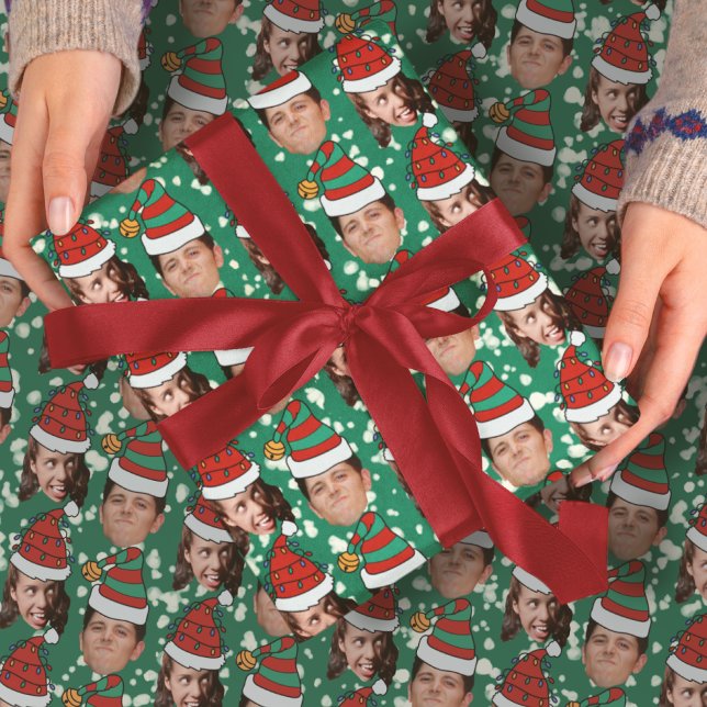 Papier Cadeau Photo à deux visages drôle Cadeau Casquette de Noë (Créateur téléchargé)