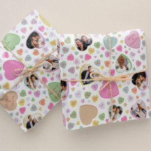 Papier Cadeau Photo Candy Heart Valentine's Day Cadeau