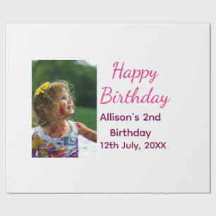 Papier Cadeau Photo classique moderne ajouter nom date heureux