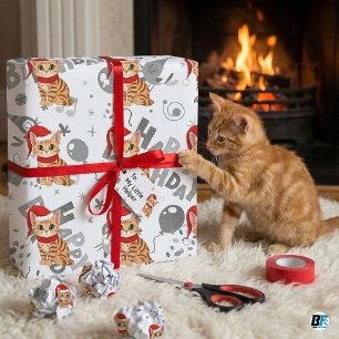 Papier Cadeau Photo de animal de compagnie personnalisée Joyeux 