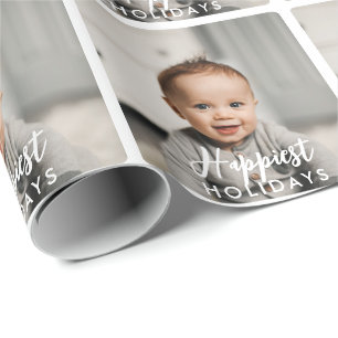 Papier Cadeau Photo de bébé Happiest Holidays Custom