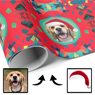 Papier Cadeau Photo de chien de vacances unique Premier animal c