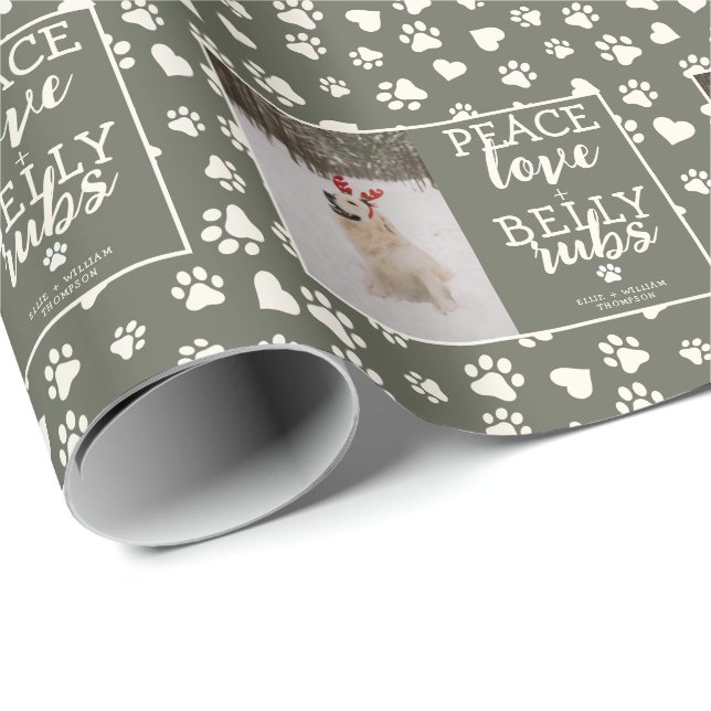 Papier Cadeau Photo de Chien mignon Personnalisez la photo de No (Coin rond)