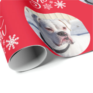 Papier Cadeau Photo de chien personnalisé rouge