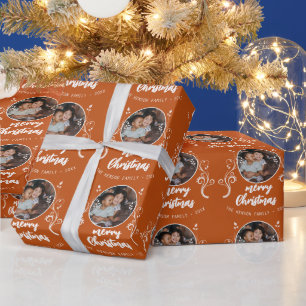 Papier Cadeau Photo de famille Feuille blanche Joyeux Noël