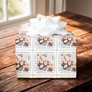 Papier Cadeau Photo de famille simple et classique pour un joyeu