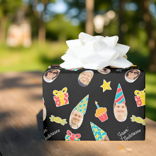 Papier Cadeau Photo de joyeux anniversaire moderne mignon drôle 