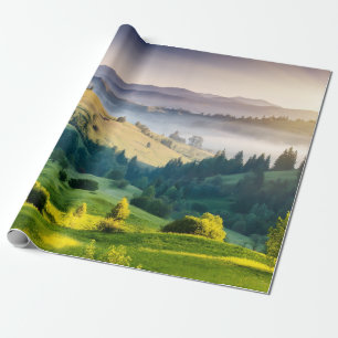 Papier Cadeau Photo de paysage naturel de collines ondoyantes