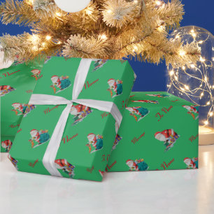 Papier Cadeau photo de père Noël mignonne prêt pour Noël