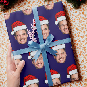 Papier Cadeau Photo de visage personnalisée avec chapeau de Père