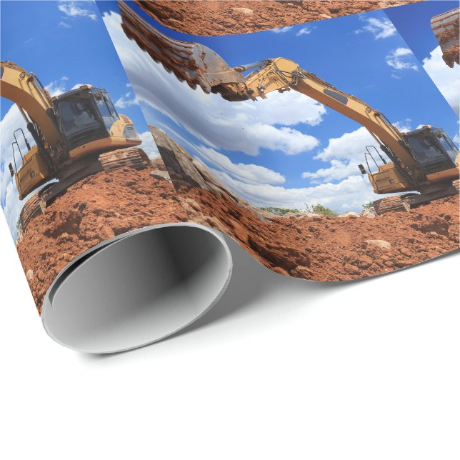 Papier Cadeau Photo défonceuse de tracteur (Coin rond)