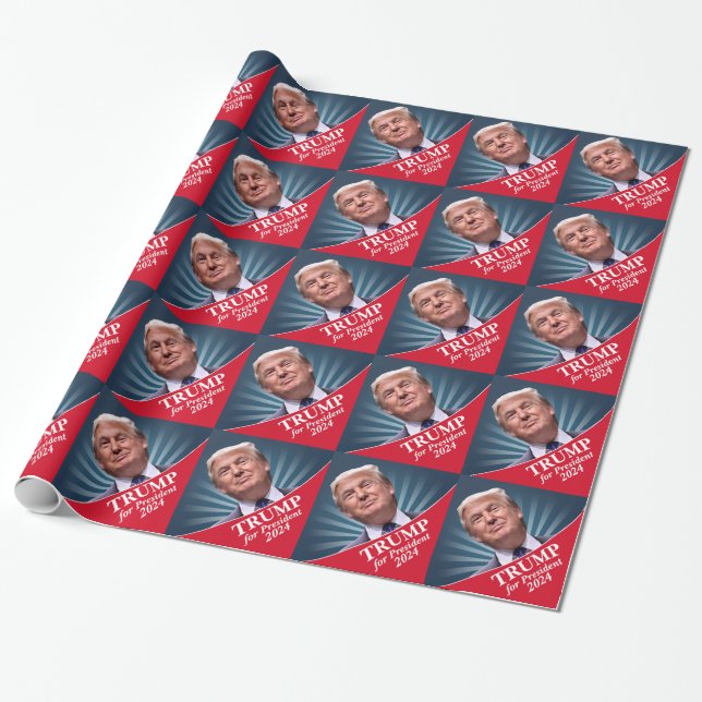 Papier Cadeau Photo Donald Trump - Président 2016 (Déroulé)
