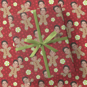 Papier Cadeau Photo du visage personnalisé Pain d'épices Hommes 