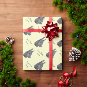 Papier Cadeau photo en noir et blanc de l'âne mignon
