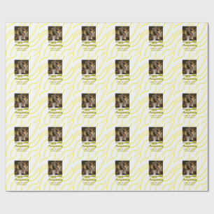 Papier Cadeau Photo jaune doré 30e anniversaire de mariage nom