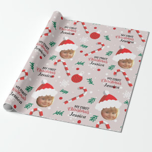 Papier Cadeau Photo Noël personnalisé du Père Noël