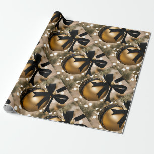 Papier Cadeau Photo ornement noir et or