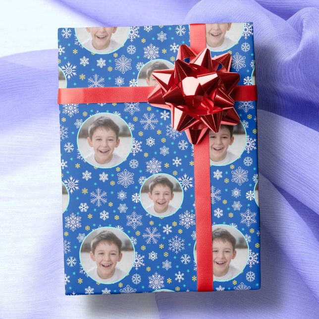 Papier Cadeau Photo personnalisée Logo personnalisé Flocon de ne (Créateur téléchargé)