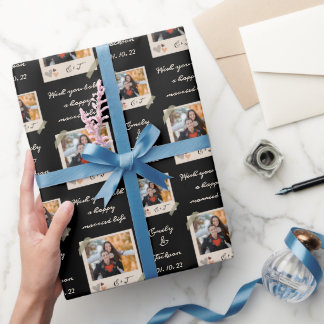 Papier Cadeau Photo personnalisée | Nom | Mariage de date