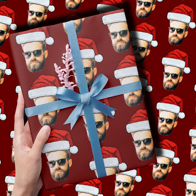 Papier Cadeau Photo sur mesure Santa Hat Noël (Créateur téléchargé)