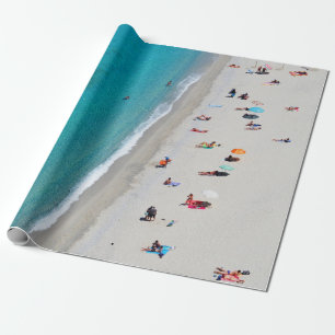 Papier Cadeau Photo vue de l'oiseau des gens sur la plage