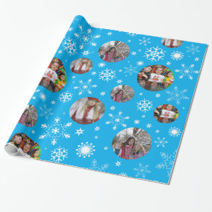 Papier Cadeau Photographie bleue du motif de Noël