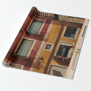 PAPIER CADEAU PHOTOGRAPHIE DU BÉTON ROUGE ET BROWN