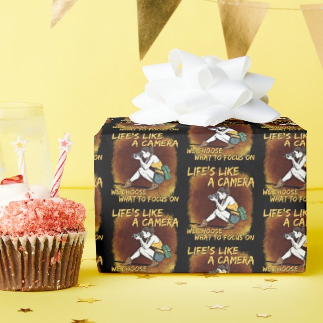 Papier Cadeau Photographie - La vie comme une caméra photographe (Fête d'anniversaire)
