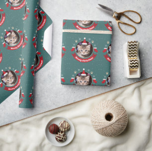 Papier Cadeau Photographie personnalisée de chat pour animaux f