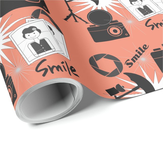 Papier Cadeau Photographie Thème Fun Photographes (Coin rond)