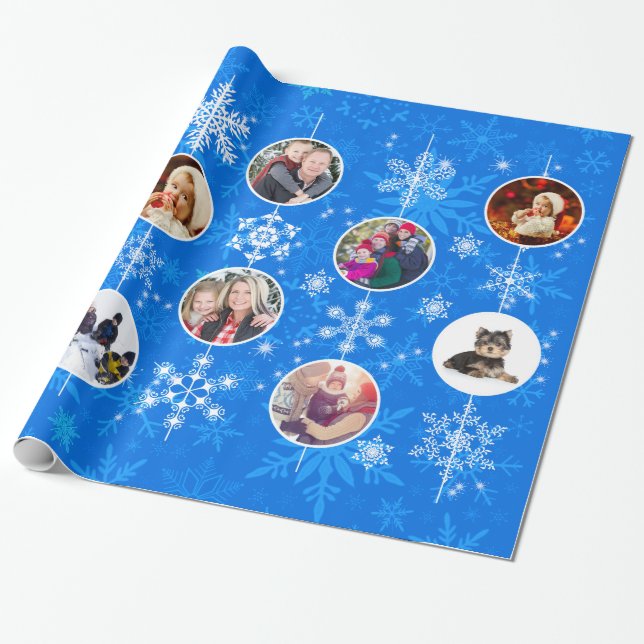 Papier Cadeau Photos de Noël ou de la famille Hanoukka (Déroulé)