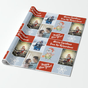Papier Cadeau Photos personnalisées et texte avec une jolie sour