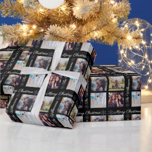 Papier Cadeau Photos personnalisés & Nom de famille Joyeux Noël