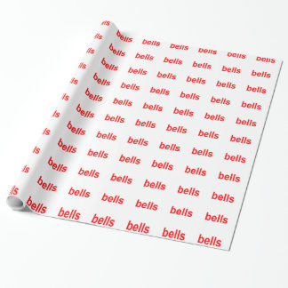 Papier Cadeau Phrase Word des cloches rouges (cloches cloches)