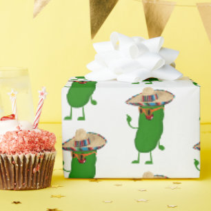 Papier Cadeau Picket à coller avec lunettes et sombrero