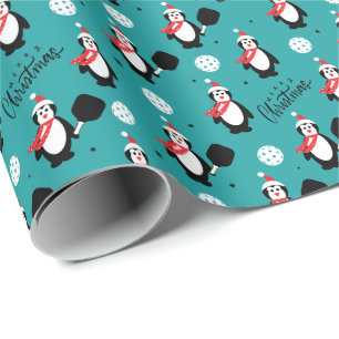 Papier Cadeau 🐧 Pickleball Joyeux Noël 🎁 papier à envelopper